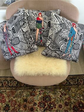 ⚡️Abstract Graphic David Bowie Print Throw Pillows set of three❤️‍🔥